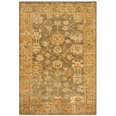 Oushak Oriental Hand-Knotted Wool Brown/Rust Area Rug