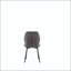 Chaise de salle à manger matelassée en polyuréthane gris foncé foncé - ensemble de 4
