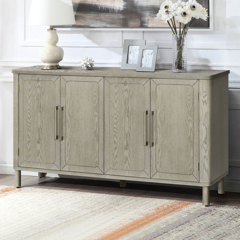 Armoire de comptoir incurvée 60 po à quatre portes de 60 po - Gris