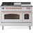 ILVE Nostalgie II Series 48 inch Dual Fuel Range with 5 Sealed Burners, Griddle, Frenchtop (Glass Door)-98196575-98196582