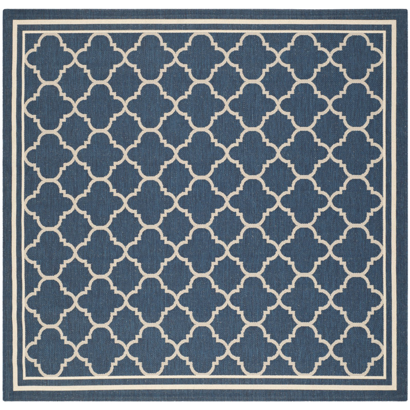 Herefordshire Performance Geometric Indoor/Outdoor Area Rug, Square 5'3"