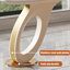70,87 po blanc beige + pierre frittée courbée dorée + bois manufacturé + bureau en acier inoxydable
