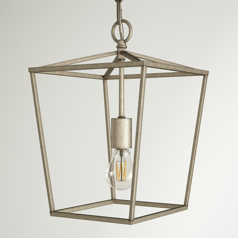 Luminaire suspendu géométrique 1 lumière Finnick, Argent rétro