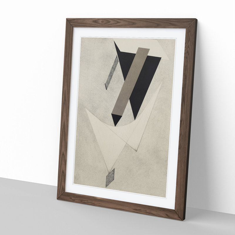 Composition Vol.12 by El Lissitzky - Picture Frame Graphic Art, 36cm H x 27cm W x 2cm D, Walnut Framed