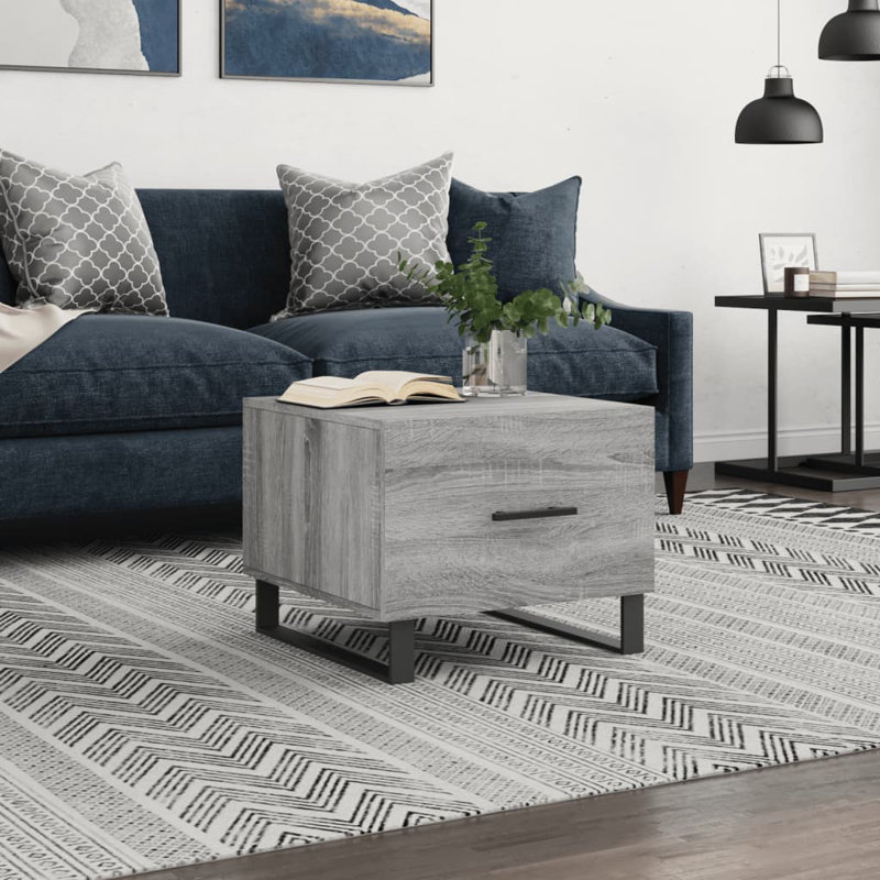 Aunesti Sled Coffee Table with Storage, Grey Sonoma