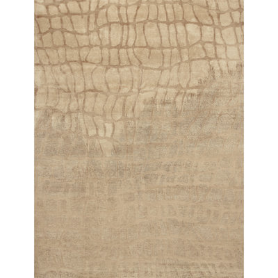 Hand Knotted Abstract Area Rug in Brown/Nutmeg