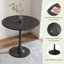 Table de salle à manger ronde 24 pouces noire, table tulipe moderne Mid-Century avec plateau en panneau de fibres à densité moyenne et base en acier, table basse de cuisine multifonctionnelle pour le salon