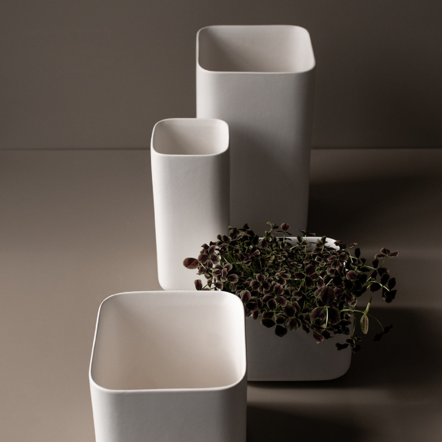 Dan Ceramic Table Vase, White, 5.91" H x 5.11" W x 5.11" D