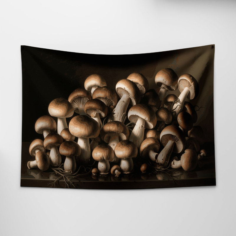 Vegetables Cremini Mushroom Wall Tapestry, 26 po x 36 po