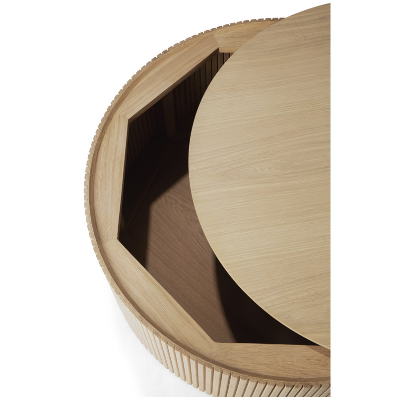 Roller Max Coffee Table, 12" H x 31.5" L x 31.5" W, Oak