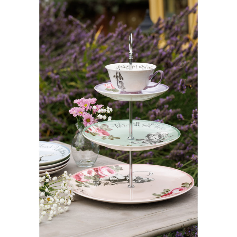 Mikasa and the V&A Alice In Wonderland Bone China 3-Tier Cake Stand