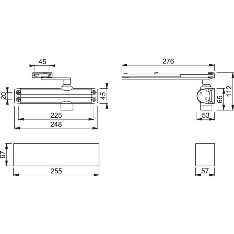 Amariya Size 2-4 Door Closer, Grey