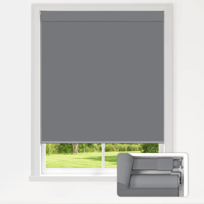  No Drill Blackout Roller Shades, 39" W x 72" H, Cream