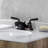 Kingston Brass Restoration Two-Handle 3-Hole Deck Mount 4" Centerset Bathroom Faucet with Plastic Pop-Up-66069161