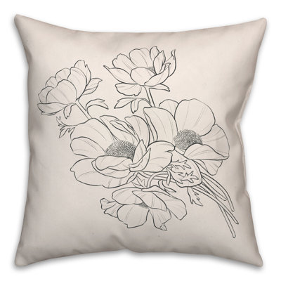 Housse et insert de coussin carré Poppy Floral I