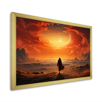 «Lonely Man Walking In Desert III» - art mural désert