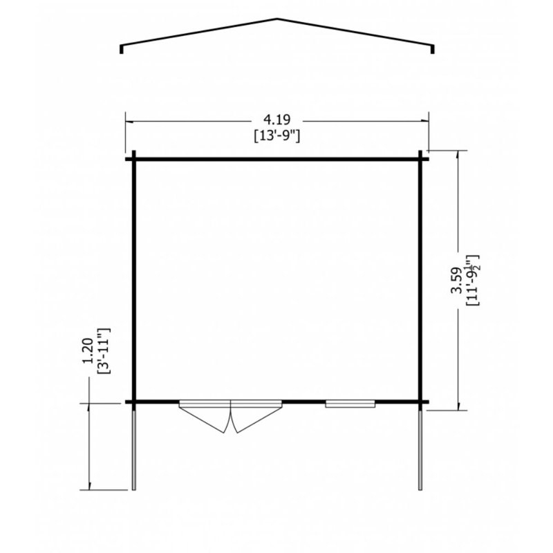 Masardis 14 x 12 Ft. Tongue and Groove Log Cabin, No