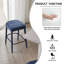 2 ensembles de tabourets de bar rembourrés en tissu bleu sans dossier, siège rembourré confortable avec pieds et repose-pieds robustes, peu encombrant pour îlot de cuisine, comptoir de salle à manger, pub-1045420729