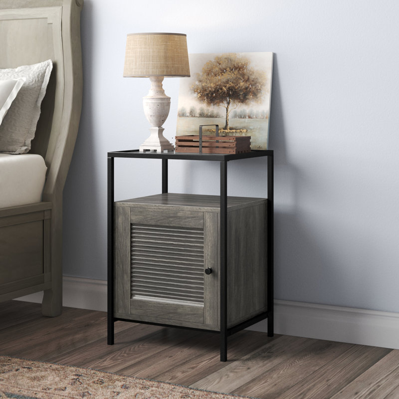 Table de chevet Oakdene, Gris ardoise