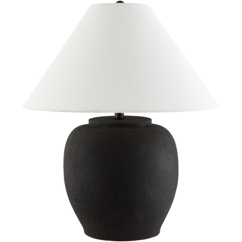 Concrete Table Lamp, White, Black