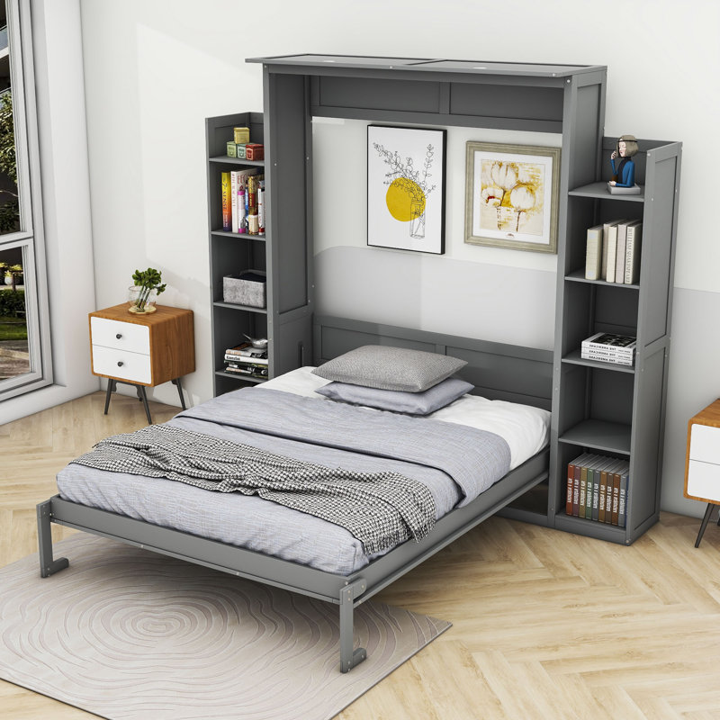 Lit escamotable Nicara, Gris, Grand