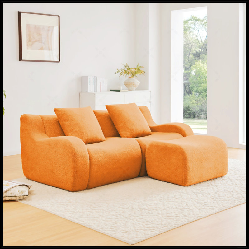 Canapé en forme de L 2 pièces, Orange