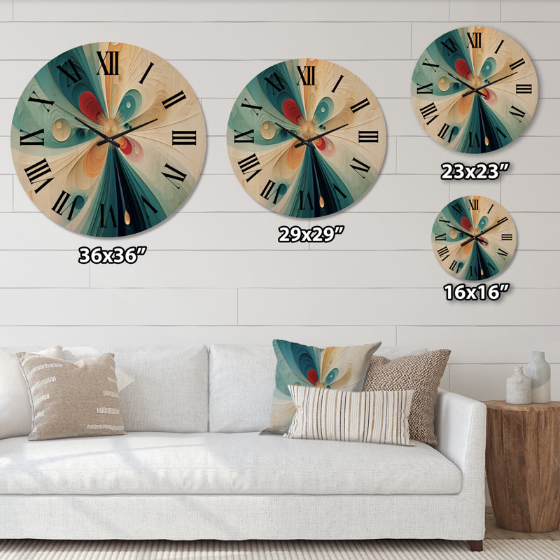 Horloge murale en bois massif Tevy, Moyenne