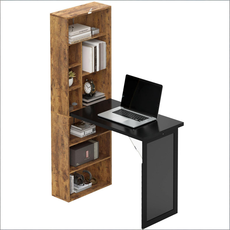 Bureau d'ordinateur, Noir / brun rustique