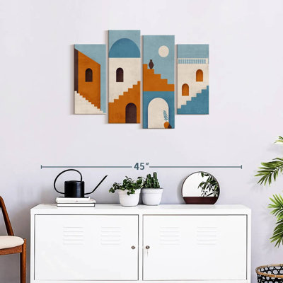 «Minimalist Architecture XVIII» sur toile, reproduction de 4 pièces