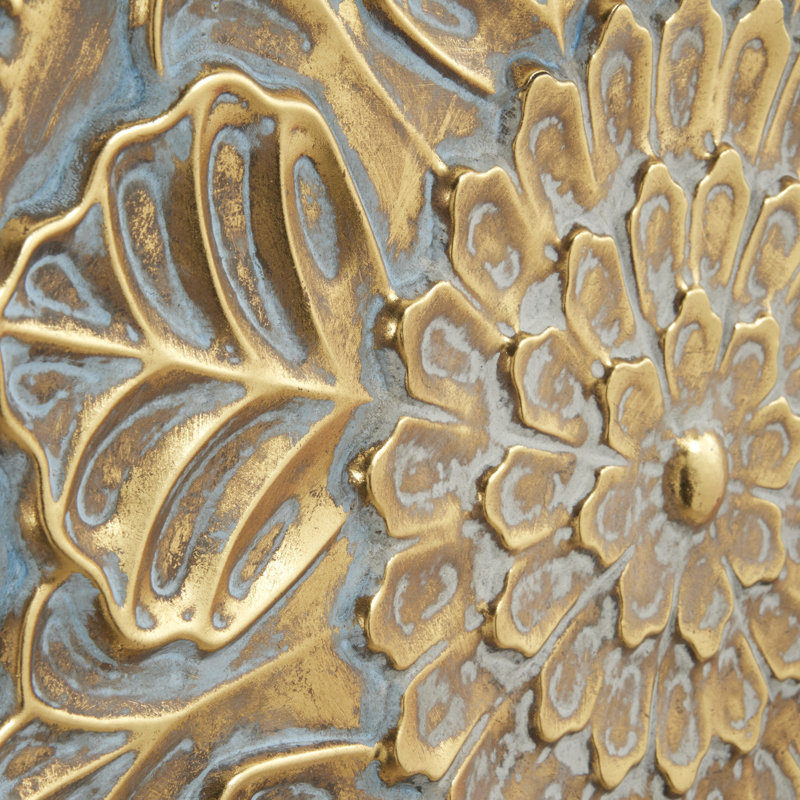 Plate Gold Wall Decor with Embossed Details