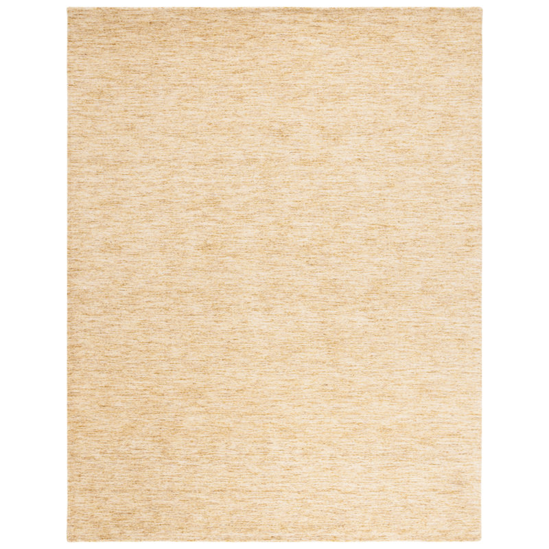 Himalaya Handloomed Wool Cotton Rug in Gold, Rectangle 8' x 10'