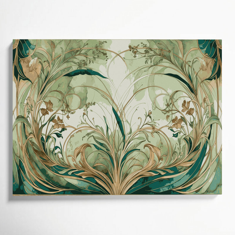 Art mural sur toile Botanical Art Nouveau, H 20 po x l 24 po