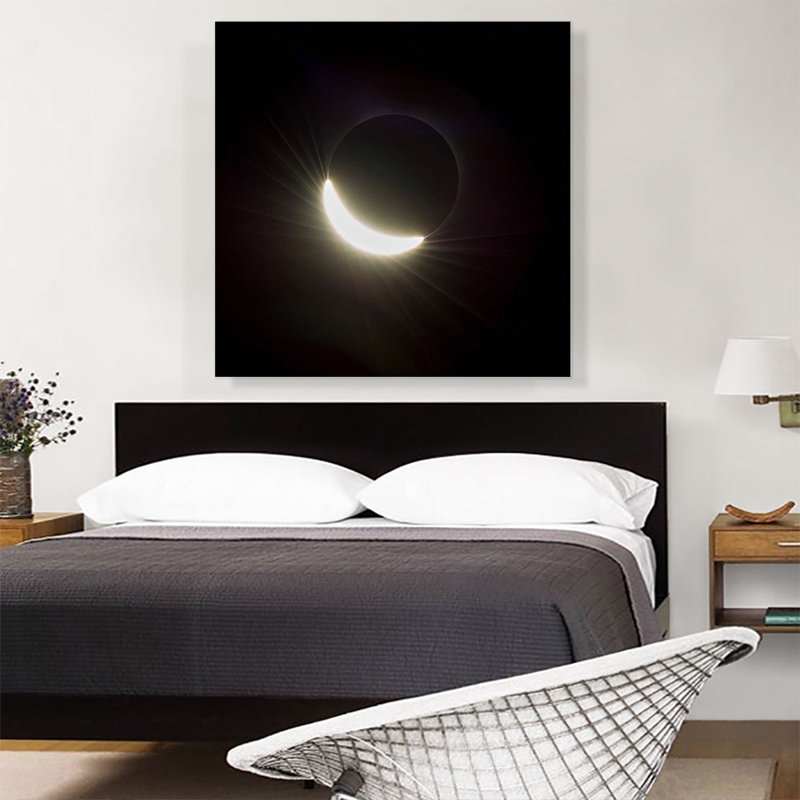 " Total Solar Eclipse Moon Blocking Out Sun ", 18" H x 18" W x 1.5" D