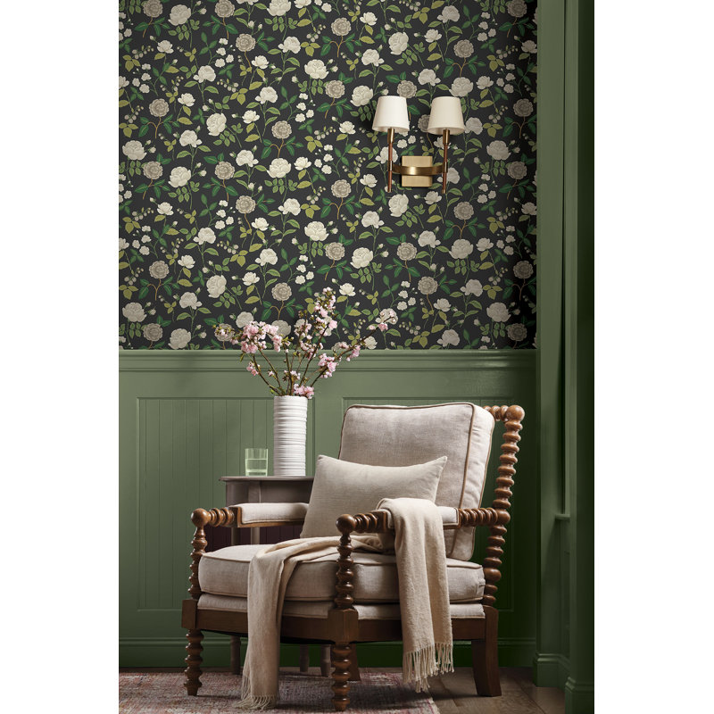 Papier peint Roses, Noir