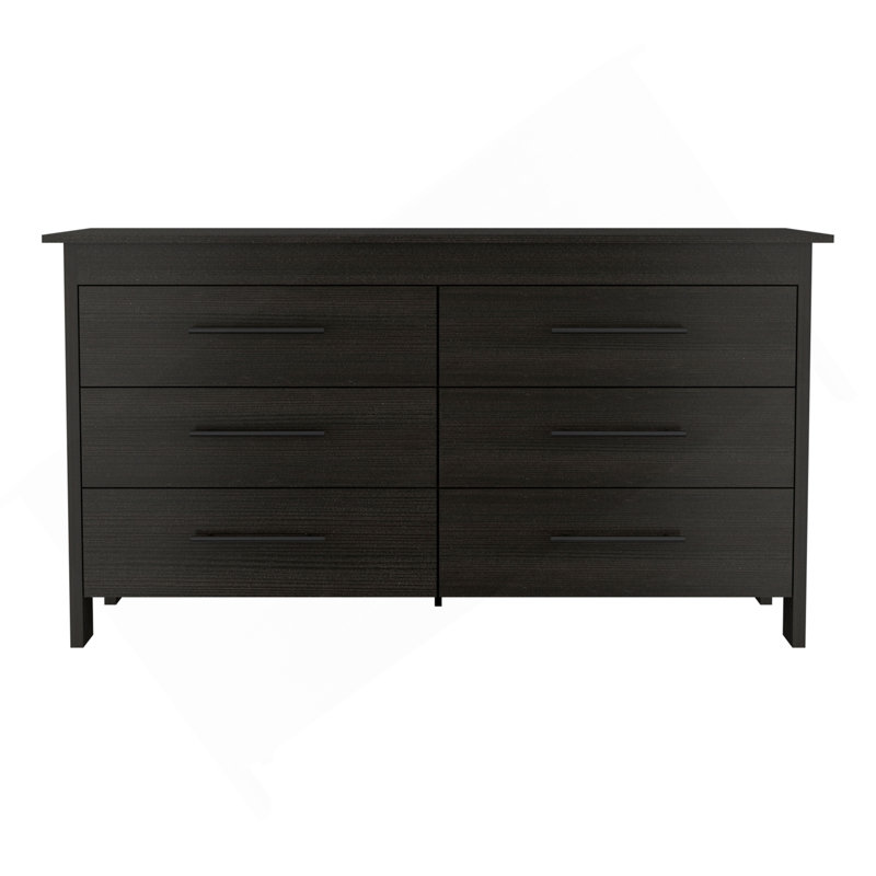 Commode rectangulaire 6 tiroirs Wengé, Wengé