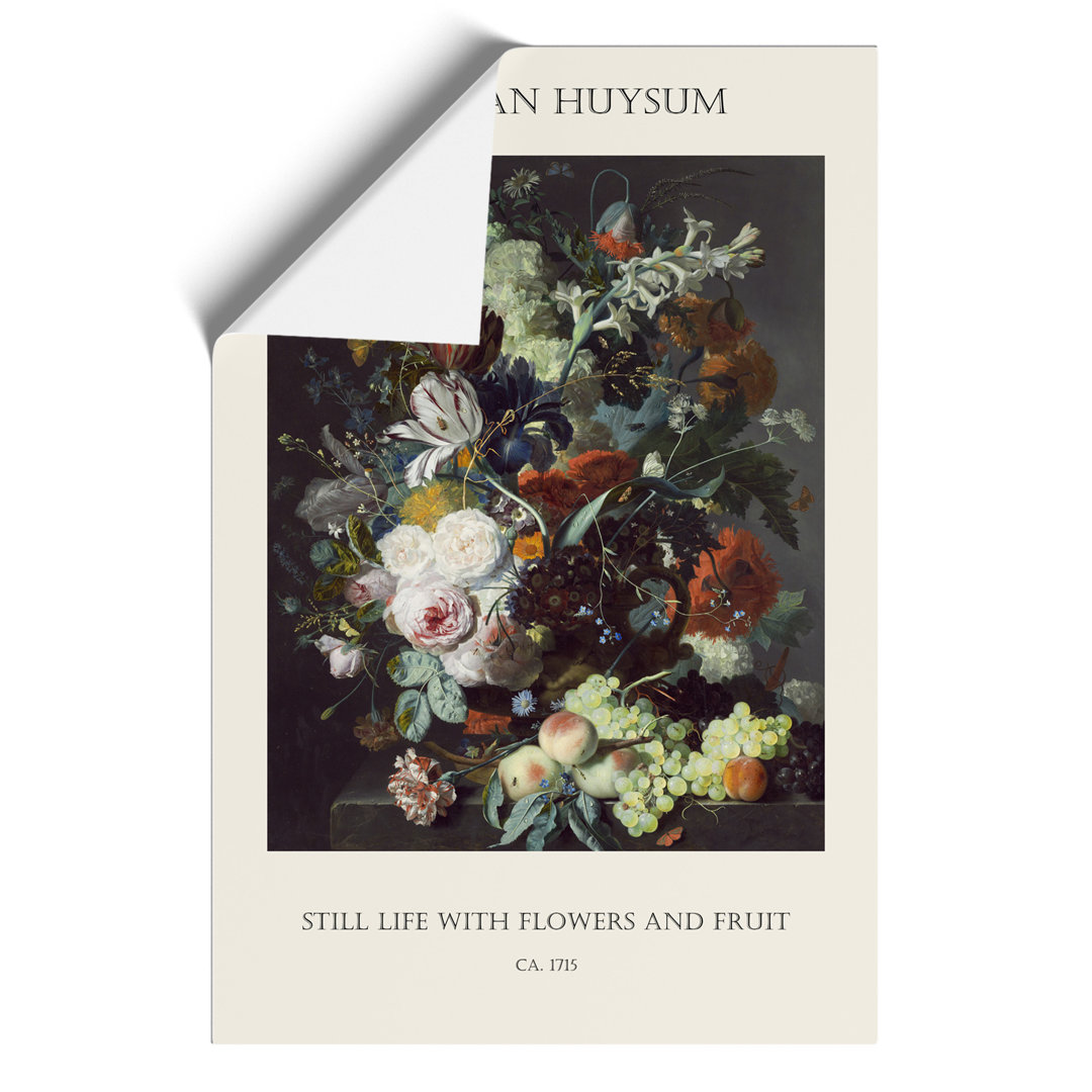 Still Life with Flowers and Fruit Print by Jan van Huysum - Frameless Print