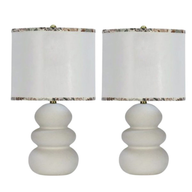 21" Ceramic Table Lamp, Set of 2