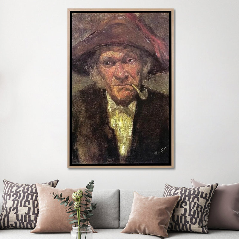 Head Of An Old Man Smoking, 152.4 cm H x 101.6cm W x 4.445cm D, Natural Wood