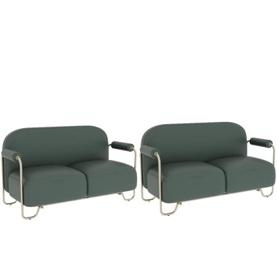 Ensemble de 2 bancs rembourrés en similicuir