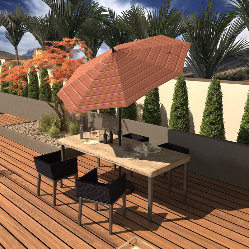 Parasol de marché 7 pi 5 po Kelliher, Sunbrella® mangue rayé Dolce