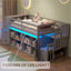 Lit mezzanine simple simple avec tablettes, tête de lit et escalier de couleur grise-1599821226