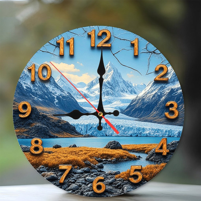 Horloge murale Mountain Lake Glacier