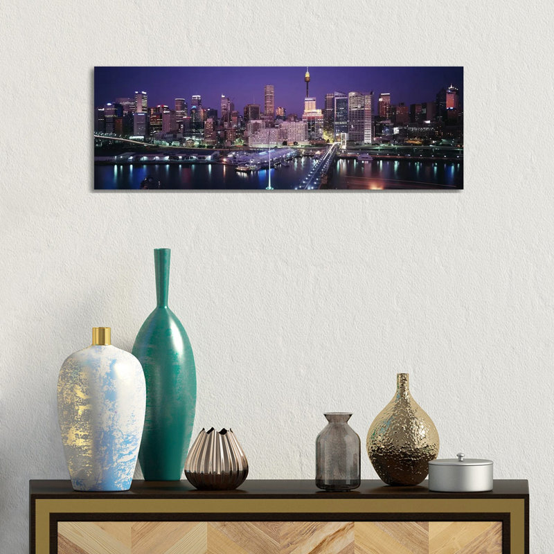 Partial View Of The Downtown Skyline, Sydney, Australia - Wrapped Canvas Panoramic Print, 30.48 cm H x 91.44 cm W x 1.91 cm D