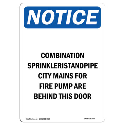 Combination Sprinkler Standpipe Sign