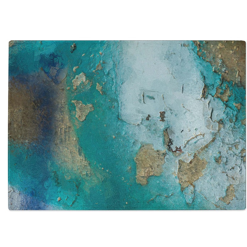 Tempered Glass Cracked Affection Chopping Board, 28.5 cm W x 20 cm L
