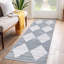 Tapis lavable à la machine à motif de treillis patiné pour le salon Tapis antidérapant moderne antidérapant-114106741