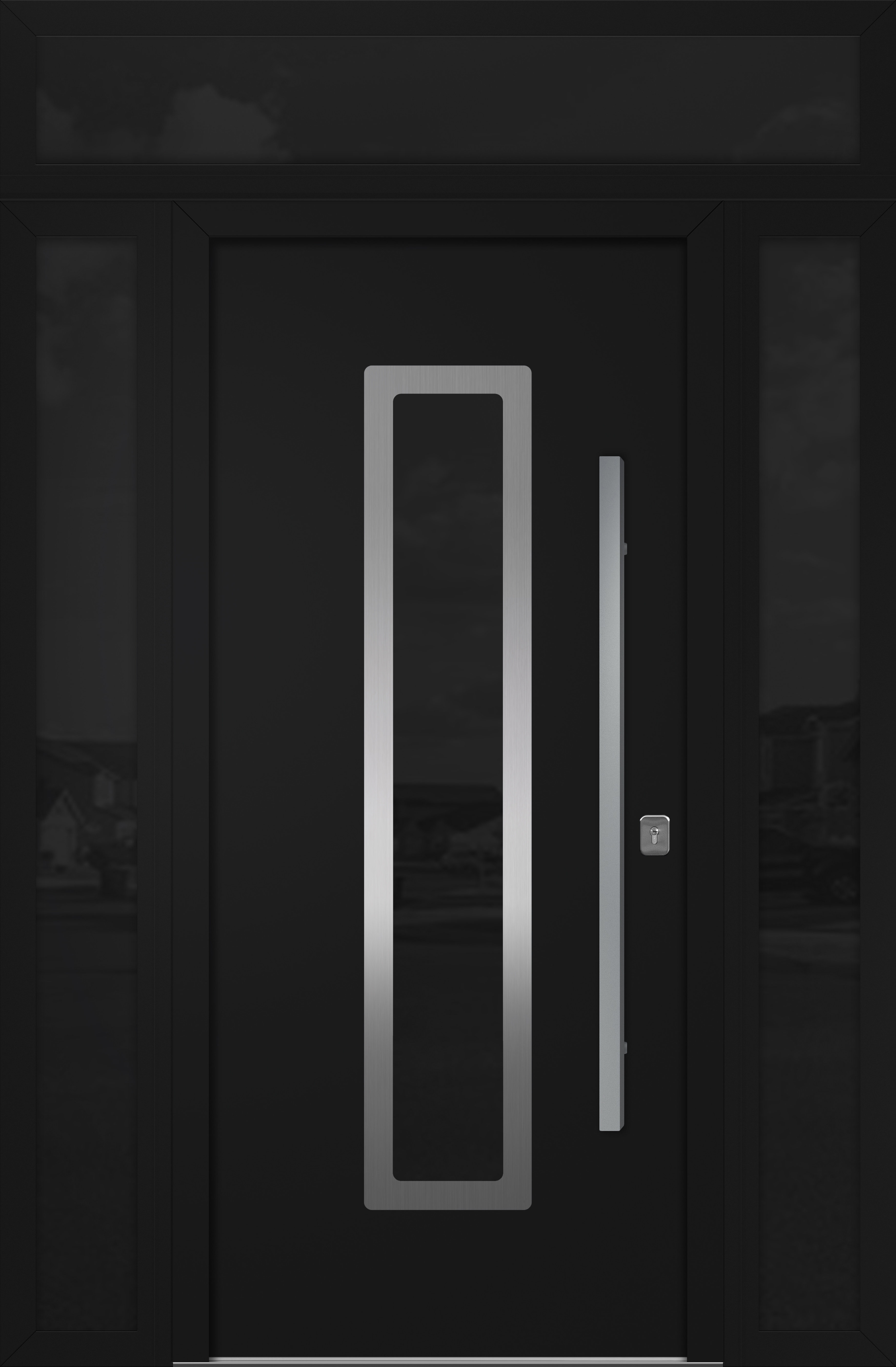Nova Hardware Modern Exterior Entry Steel Door 36in x 80in Inox S1