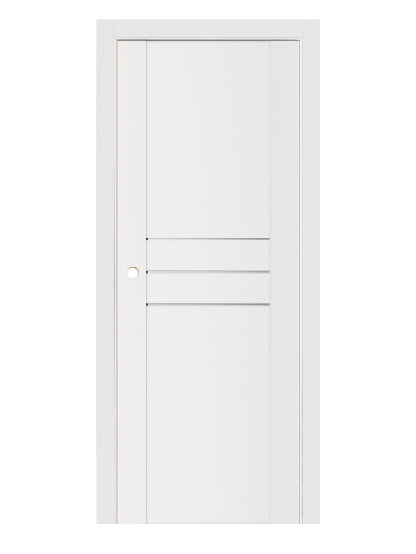 Porte intérieure moderne laminée blanc doux Stile 005, 24 po x 96 po