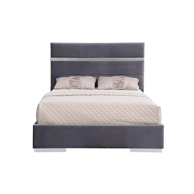 Lit plateforme Fryman, Très grand, gris