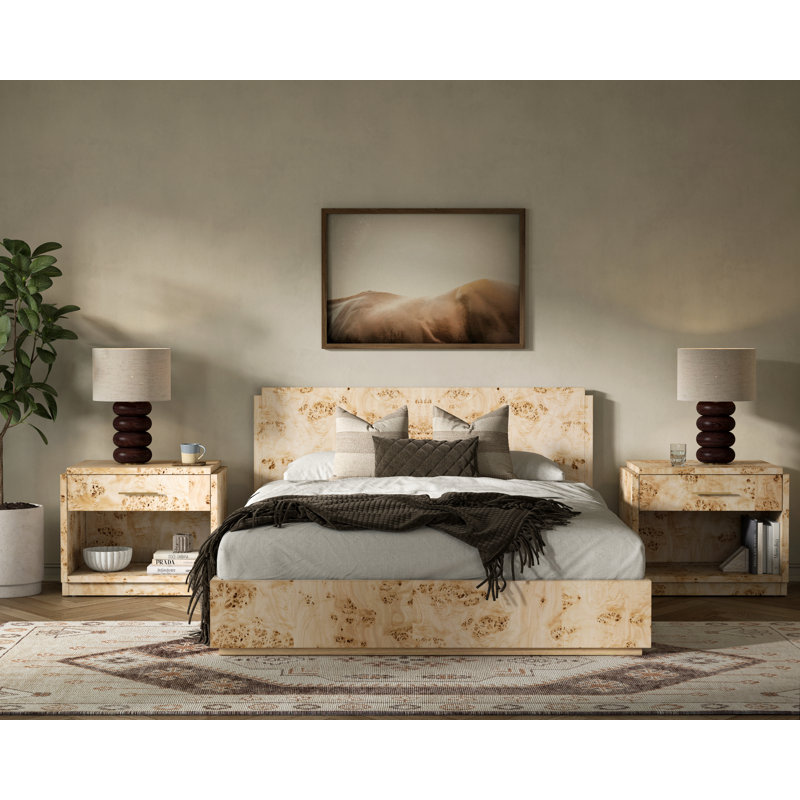 Kingston 1 - Drawer 28" Nightstand, Light Burl